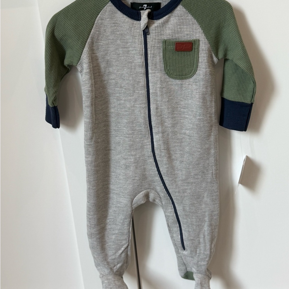 Green and Gray Kids One Piece